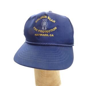 Vintage Golden Bear Fire Protection Hayward Ca Nylon Snapback Hat Cap